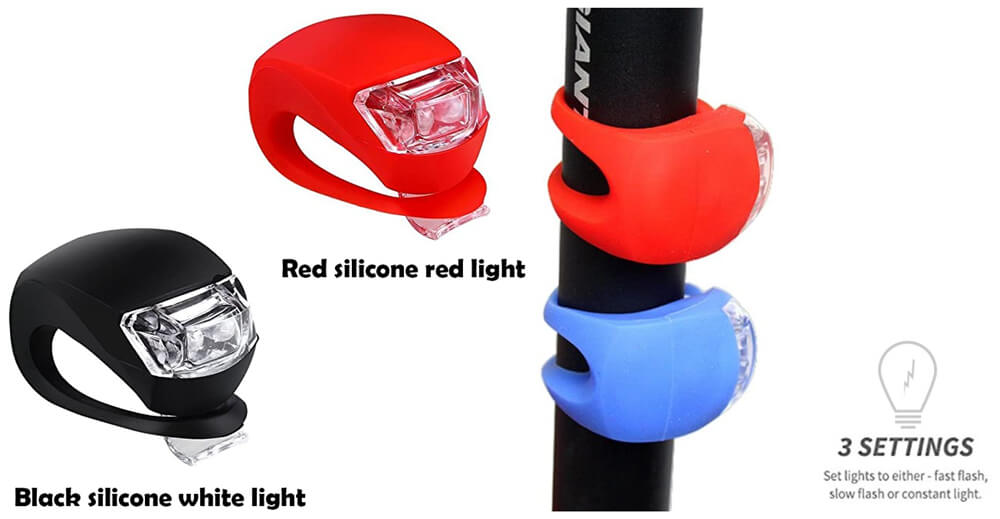 Front and Rear Silicone LED Bike Light Set