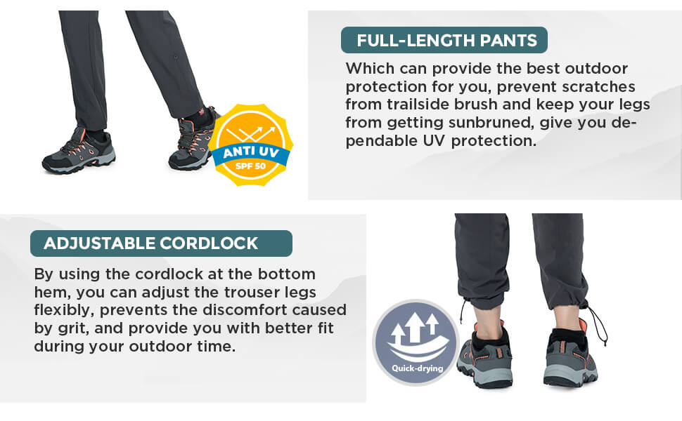 Women's UPF50+ Quick Dry Lightweight Hiking Pants