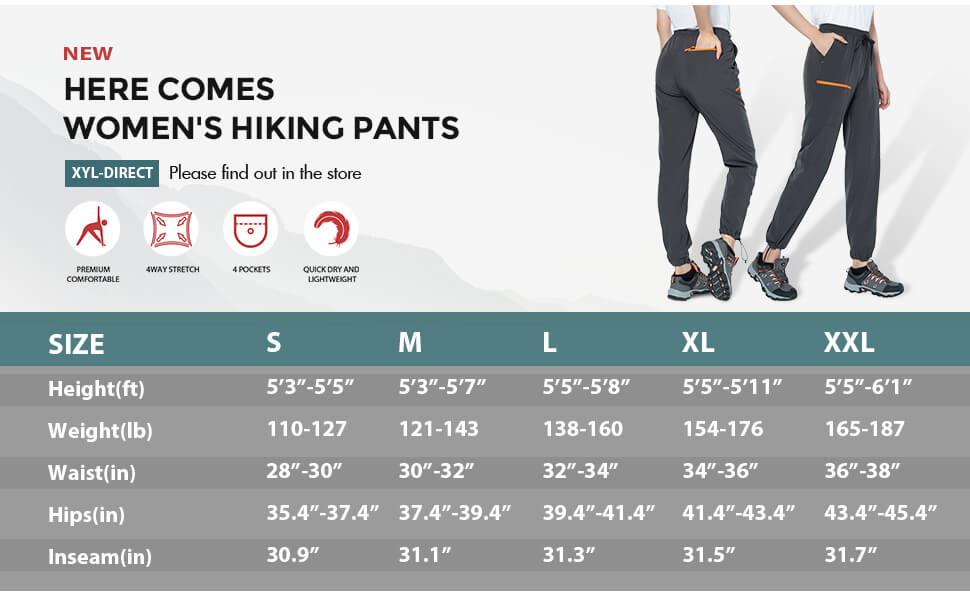 Women's UPF50+ Quick Dry Lightweight Hiking Pants