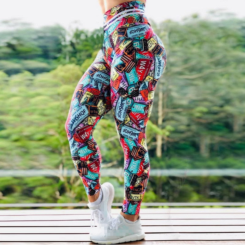 Digital Print Stretch High Waist Legging