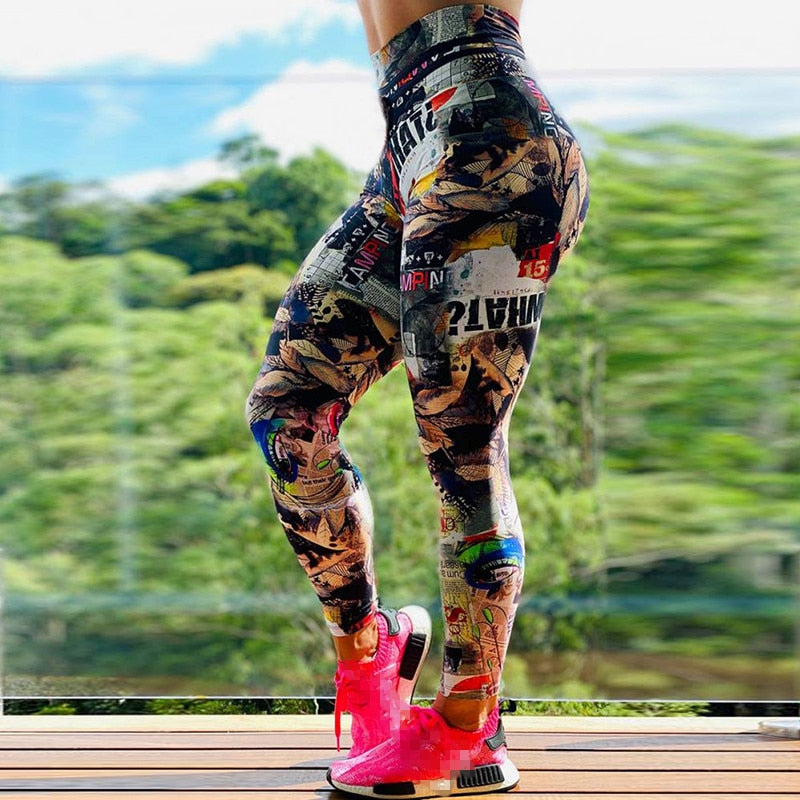 Digital Print Stretch High Waist Legging