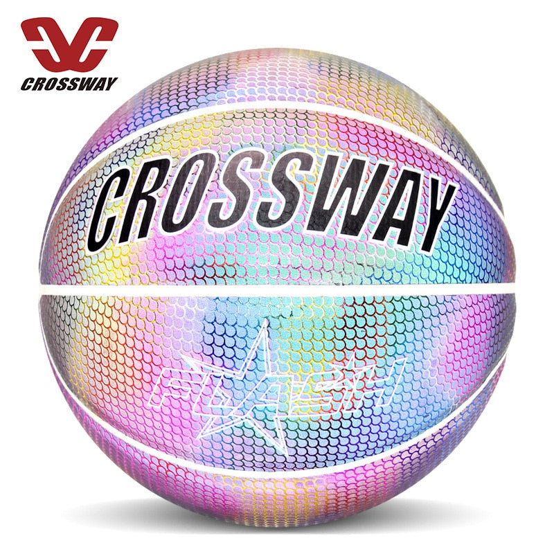 Holographic Reflective Basketball Ball Wear-Resistant Luminous Night