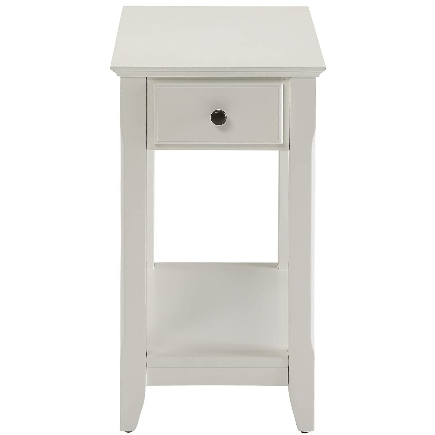 ACME 82842 Bertie Rectangular 1-Drawer Home Decor Wooden Side Table, White