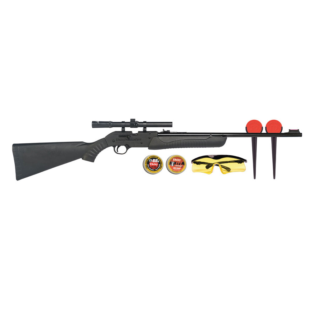 Daisy Powerline Model 5901 0.177 Cal Airsoft Rifle BB Gun Shooting Kit, Black