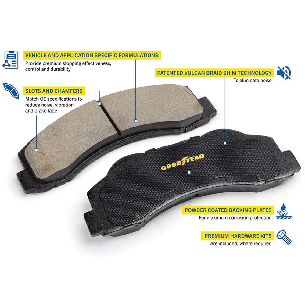 Goodyear Brakes GYD1303 Automotive Carbon Ceramic Truck and SUV Front Brake Pads