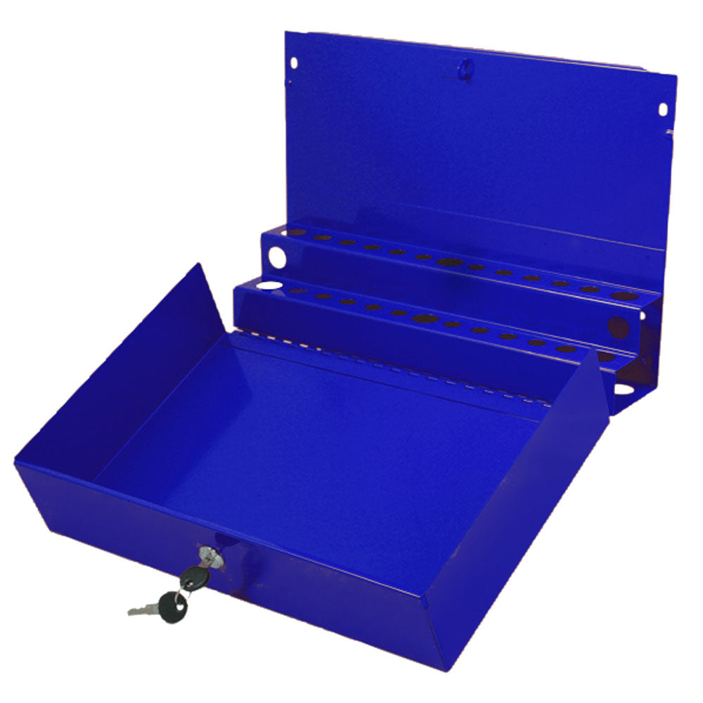 Sunex 8011BL Large Locking Screwdriver Pry Bar Tool Holder Box for Service Carts