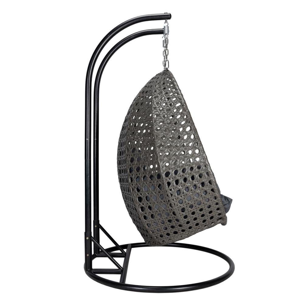 Charcoal Wicker Hanging 2 Person Egg Swing Chair - Outdoor Patio Furniture