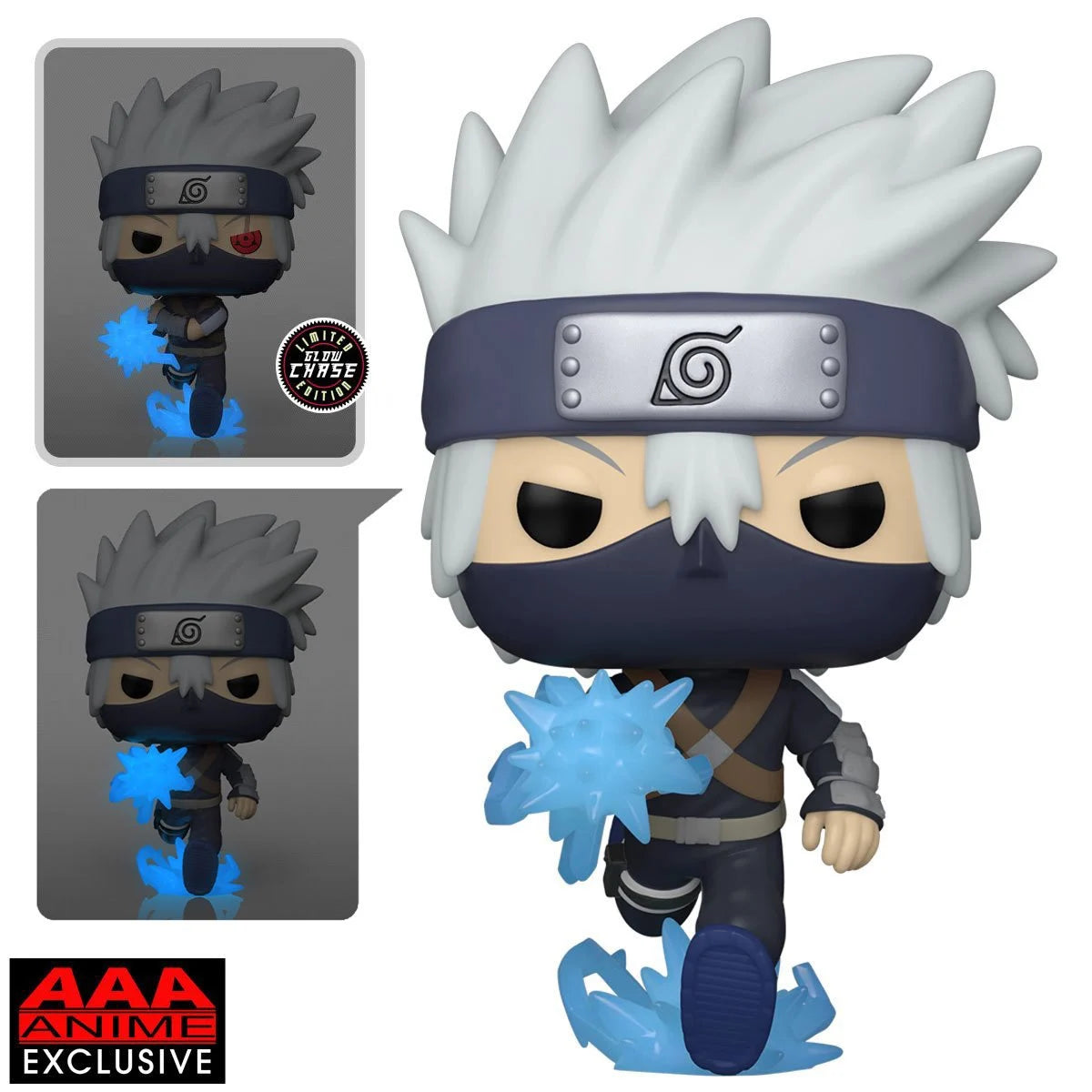 Naruto: Shippuden, Young Kakashi Hatake with Glow-in-the-Dark Chidori Pop! Vinyl Figure - AAA Anime Exclusive