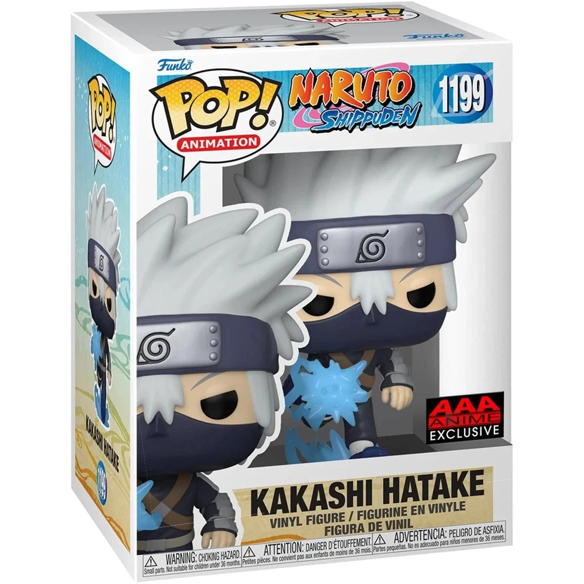 Naruto: Shippuden, Young Kakashi Hatake with Glow-in-the-Dark Chidori Pop! Vinyl Figure - AAA Anime Exclusive