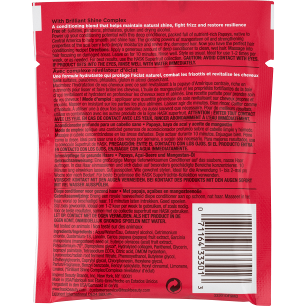 HASK Superfruit Healthy Hair Deep Conditioner 1.75 Fl.Oz Model #HK-33301, UPC: 071164333013