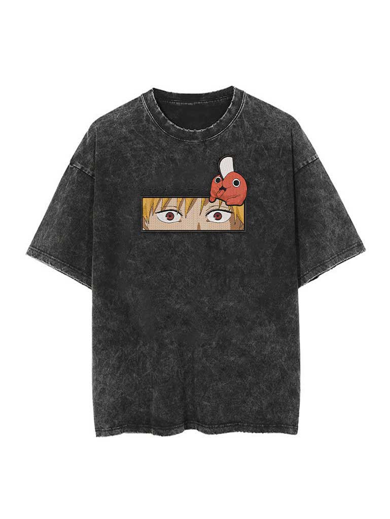 [TRZN] Denji x Pochita Embroidery Tee