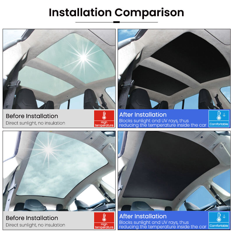 Roof Glass Sun Shades for Tesla Model S Accessories (2012-2023)