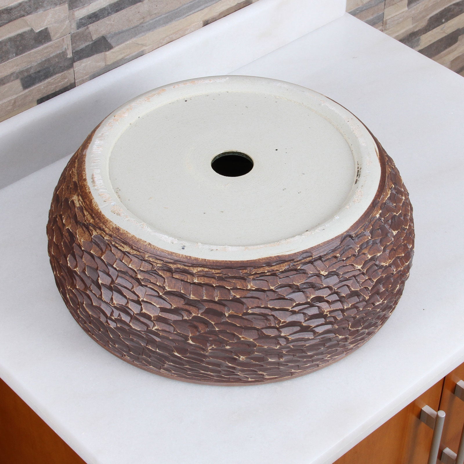 ELITE Round Green Bowl Porcelain Ceramic Bathroom Vessel Sink 1573