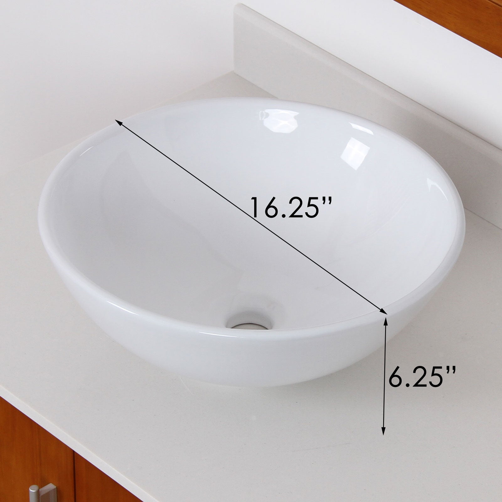 ELITE HIGH TEMPERATURE GRADE A ROUND CERAMIC BATHROOM SINK & SINGLE LEVER FAUCET COMBO