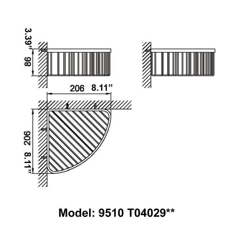 Modern Chrome Bathroom Corner Basket 9510T04029C