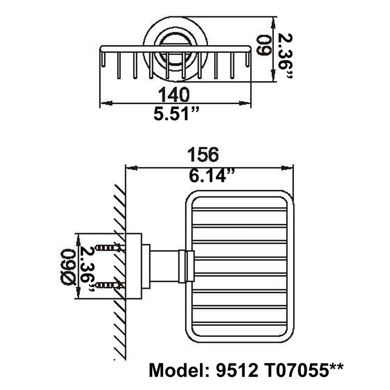 CAE Modern Chrome Bathroom Soap Basket 9512T07055C