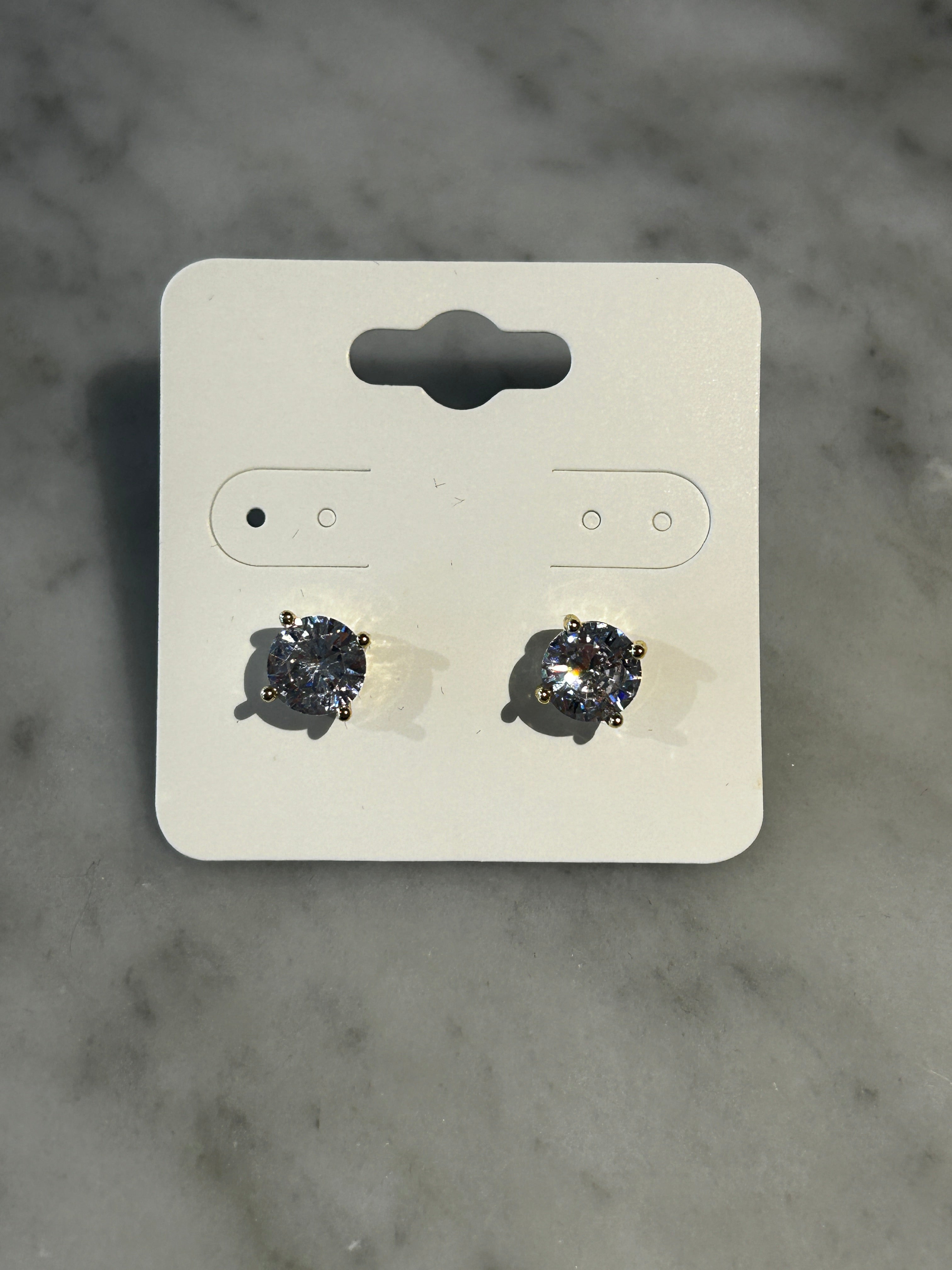 8mm CZ Stud Earrings