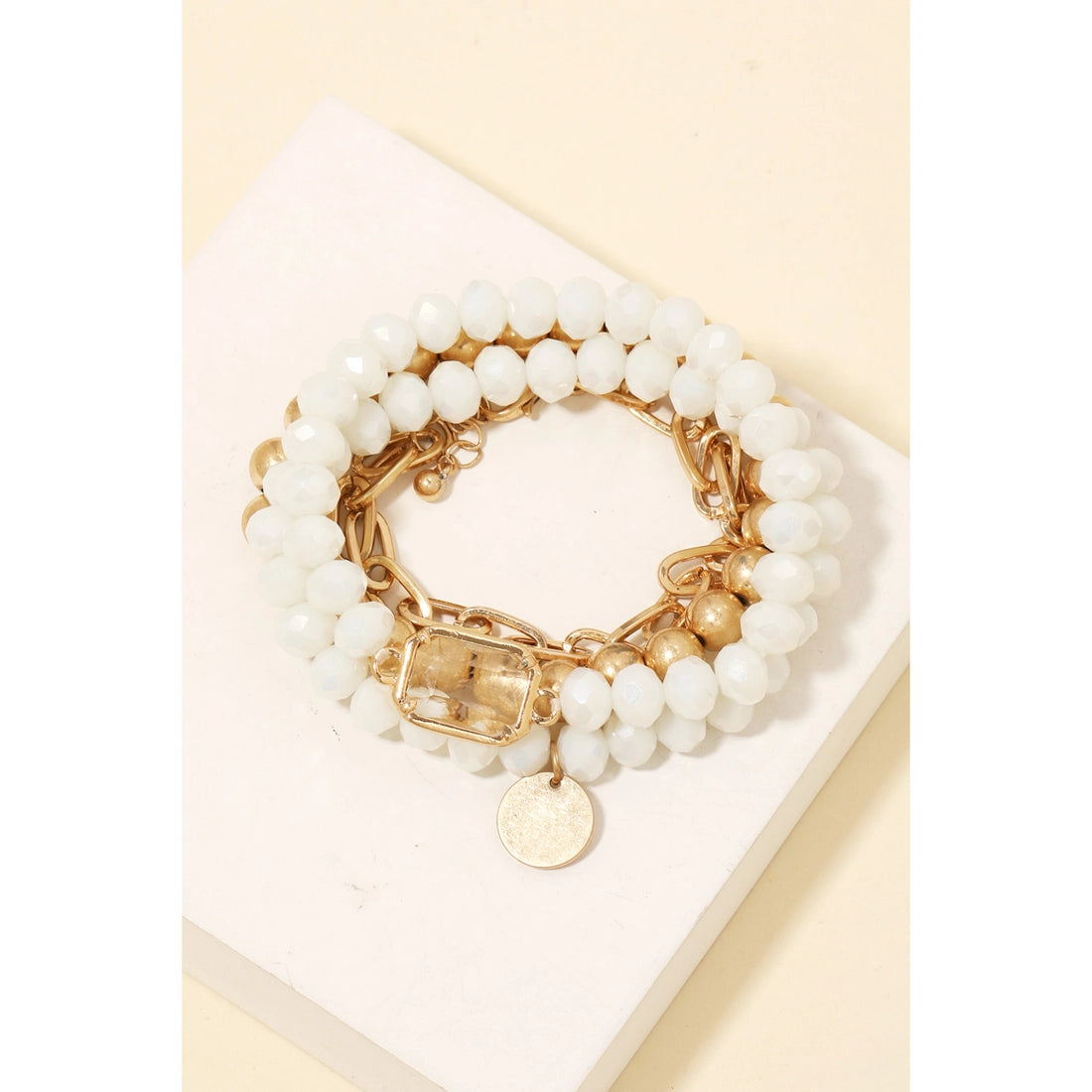 White Beaded Bracelets