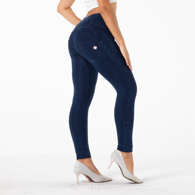 Cheeky Dark Blue High Waist Zip Front Jeggings