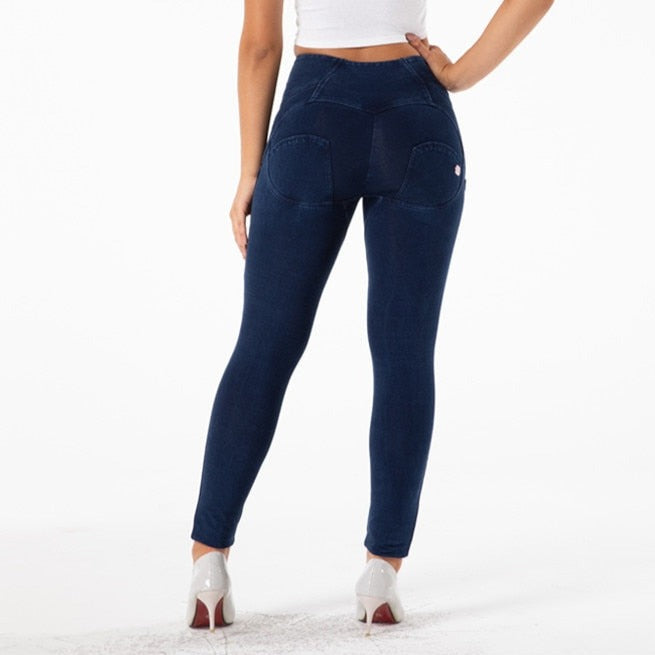 Cheeky Dark Blue High Waist Zip Front Jeggings