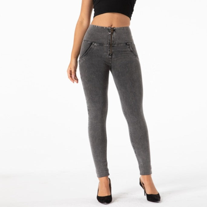 Cheeky Gray High Waist Butt Lift Jeggings