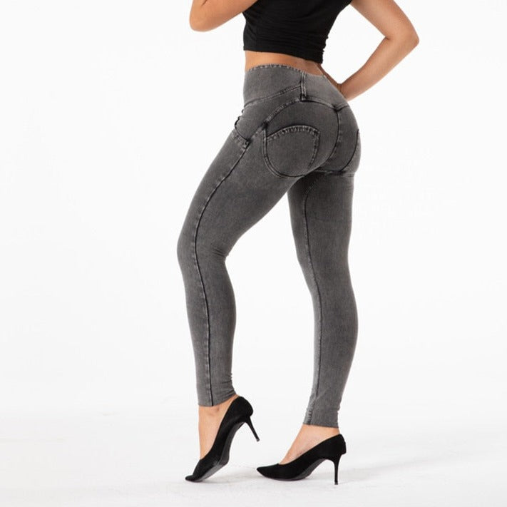 Cheeky Gray High Waist Butt Lift Jeggings