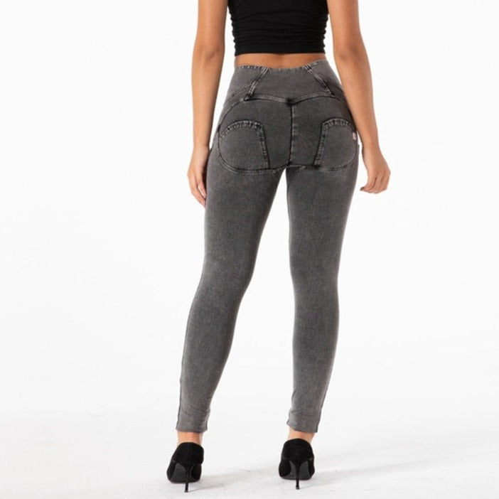 Cheeky Gray High Waist Butt Lift Jeggings