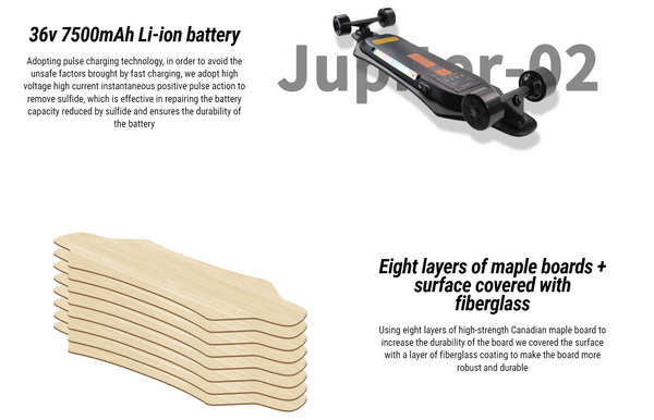 maple wood electric skateboard