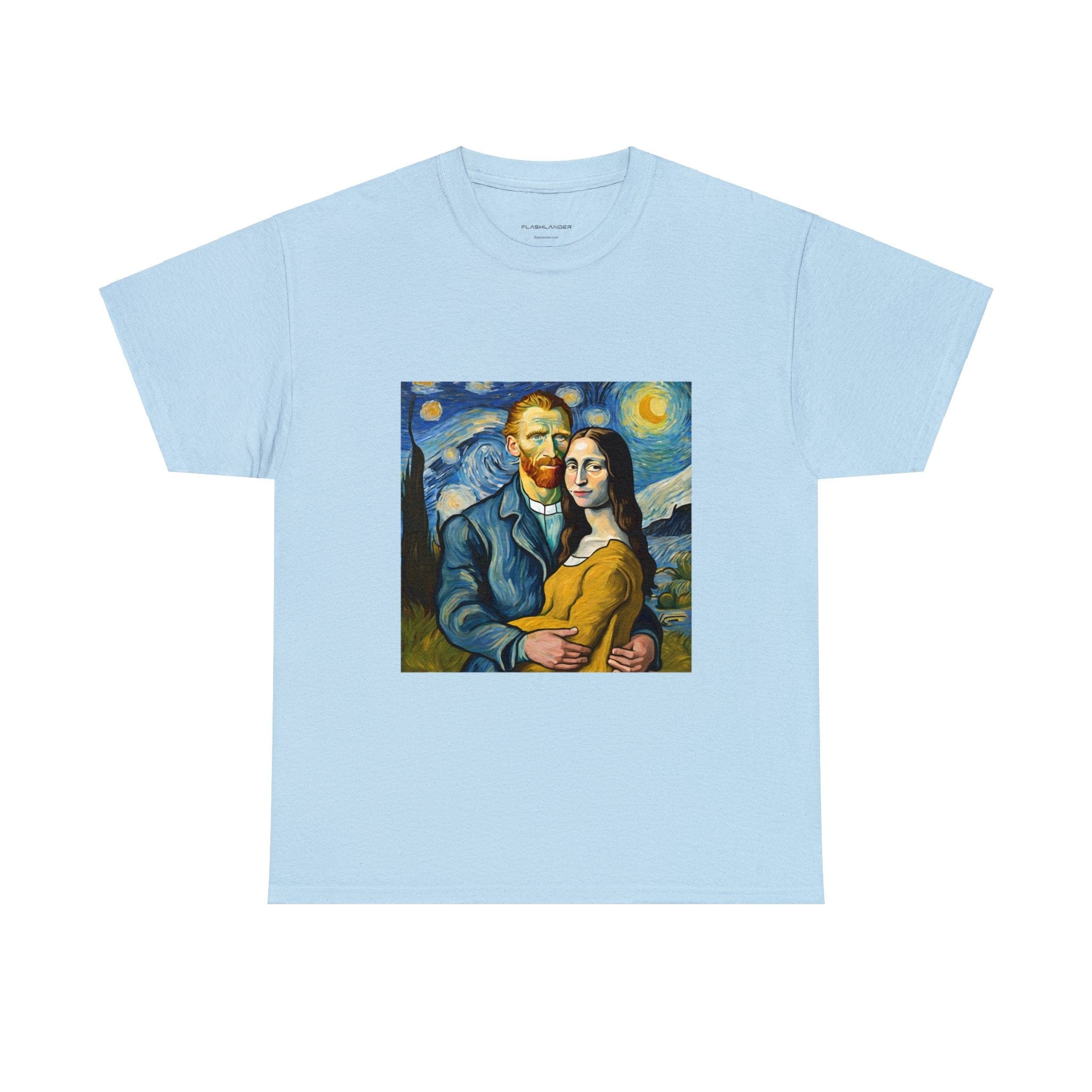 Funny Mona Lisa with Vincent Van Gogh Starry Night Vintage T-Shirt Starry Night Shirt Mona Lisa Shirt Funny Mona Lisa Van Gogh Shirt Unisex Graphic Tee Flashlander