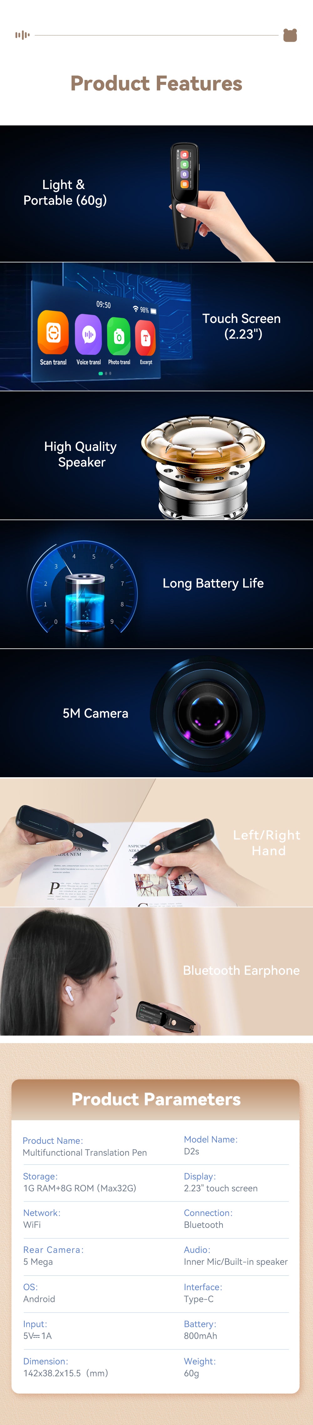 Bolígrafo de traducción PeriPage D2S