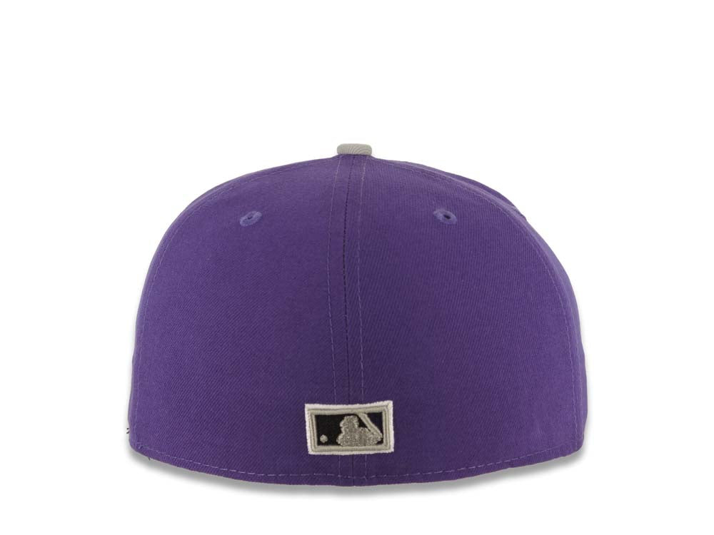 Montreal Expos New Era MLB 59FIFTY 5950 Fitted Cap Hat Purple Crown Gray Visor Black/Purple/Gray Logo