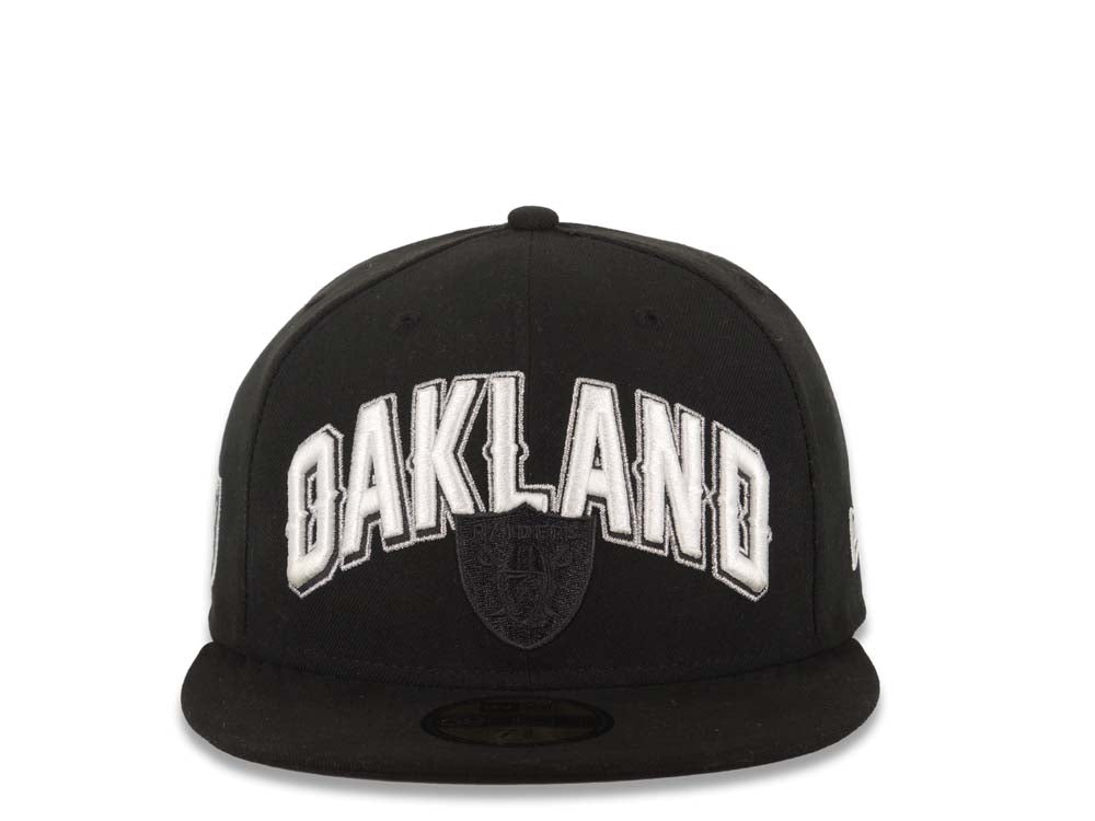 Oakland Raiders New Era NFL 59FIFTY 5950 Fitted Cap Hat Black Crown/Visor Team Color Logo (2012 Draft)