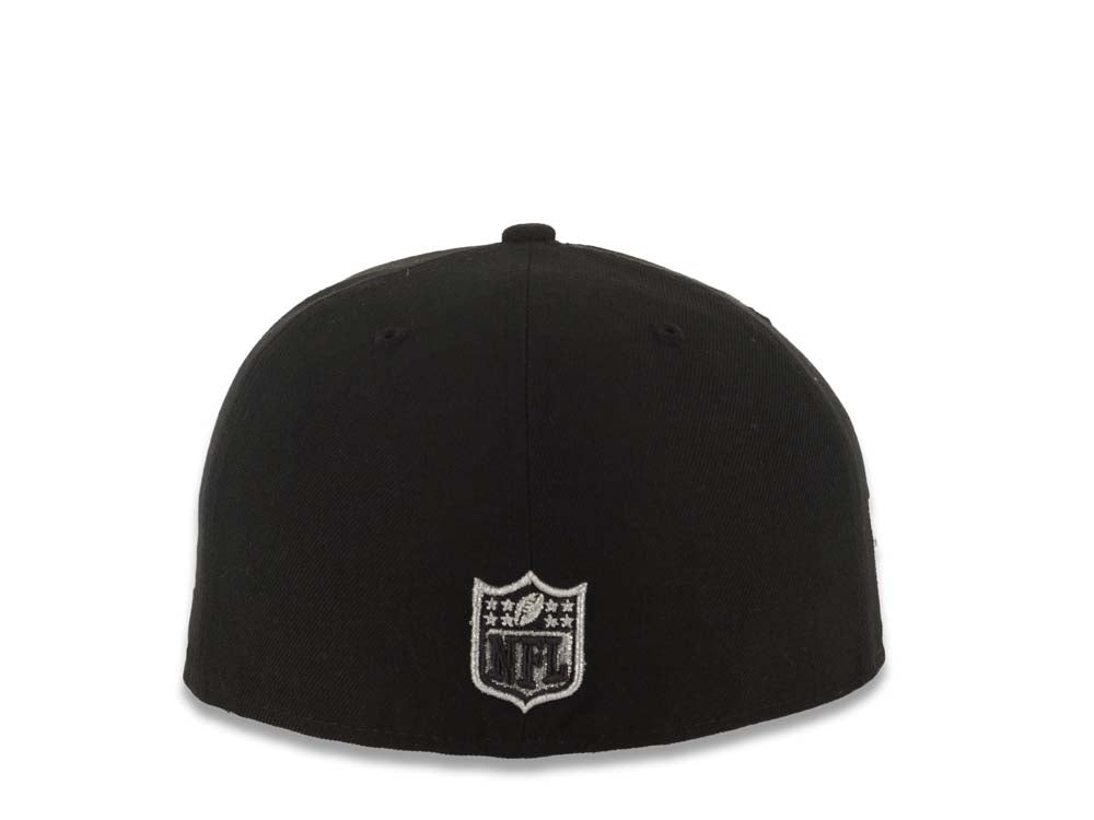 Oakland Raiders New Era NFL 59FIFTY 5950 Fitted Cap Hat Black Crown/Visor Team Color Logo (2012 Draft)