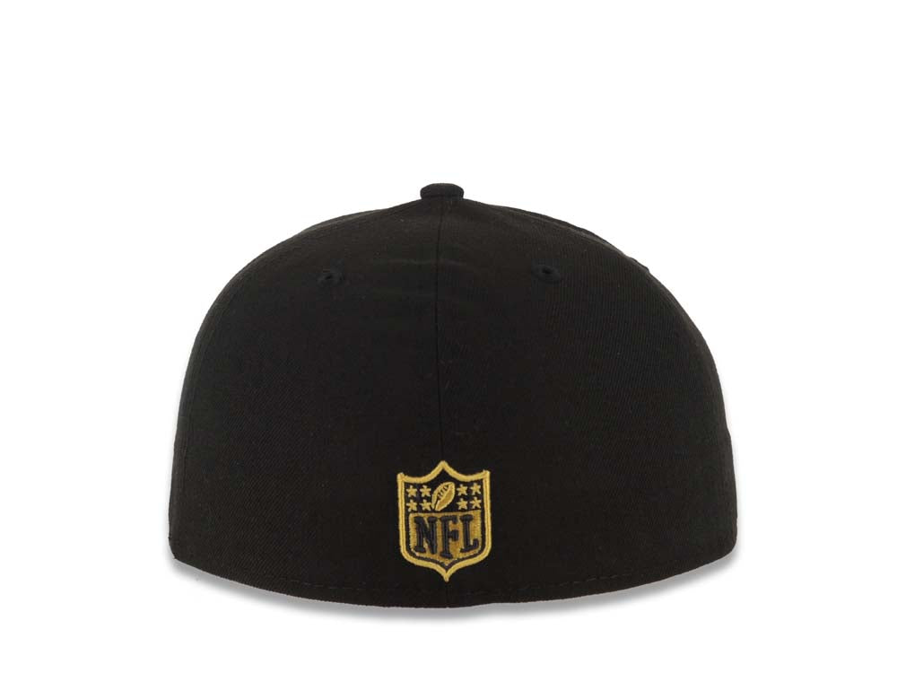 Oakland Raiders New Era 59FIFTY 5950 Fitted Cap Hat Black Crown Gray Visor Team Color Logo (2015 Draft)