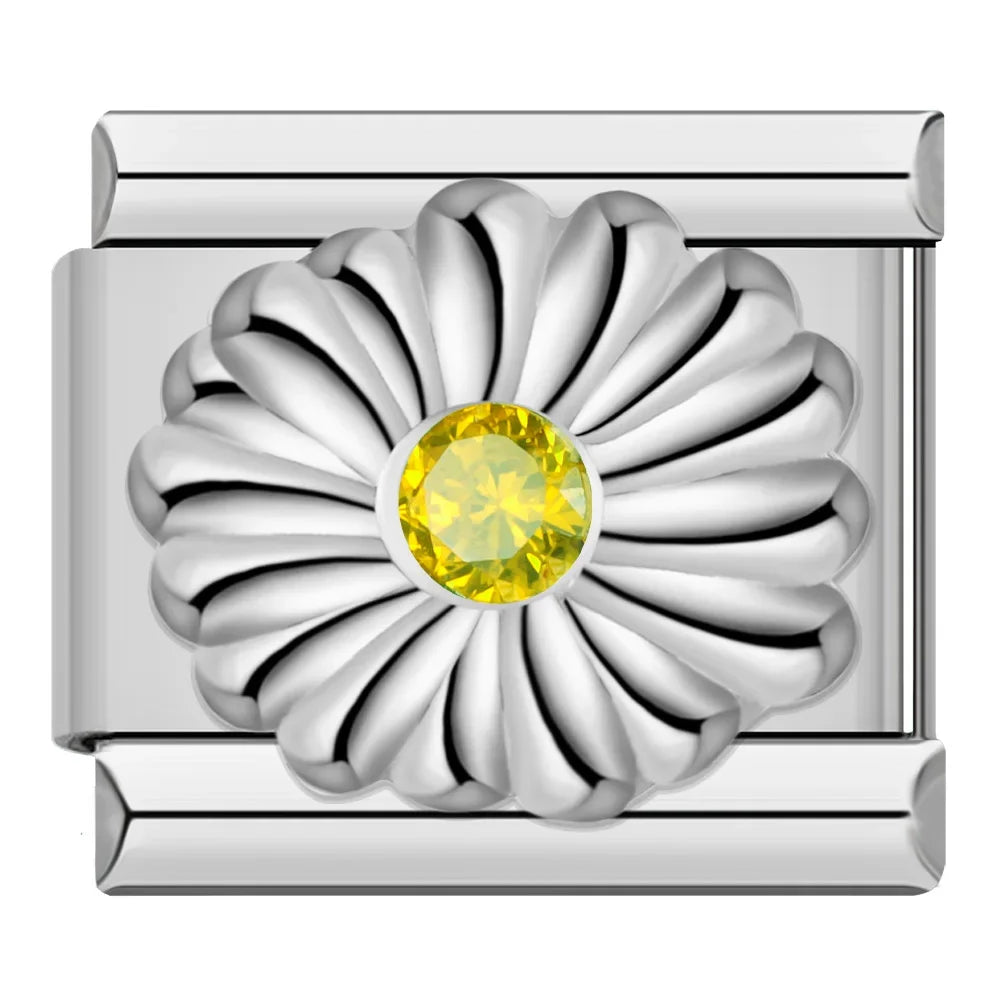 Flower with Yellow Stone Charm