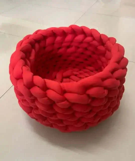 Woven Round Soft Pet Bed