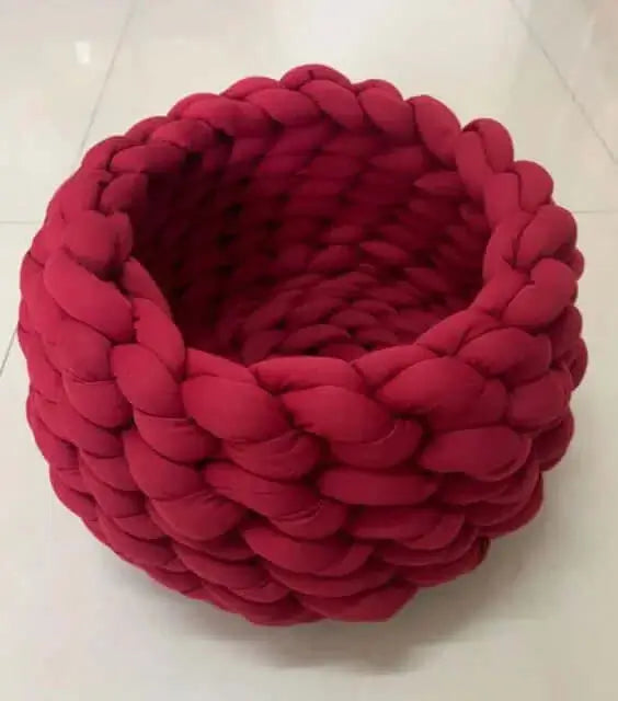 Woven Round Soft Pet Bed