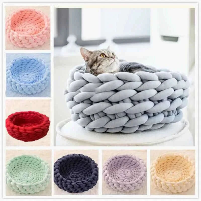 Woven Round Soft Pet Bed