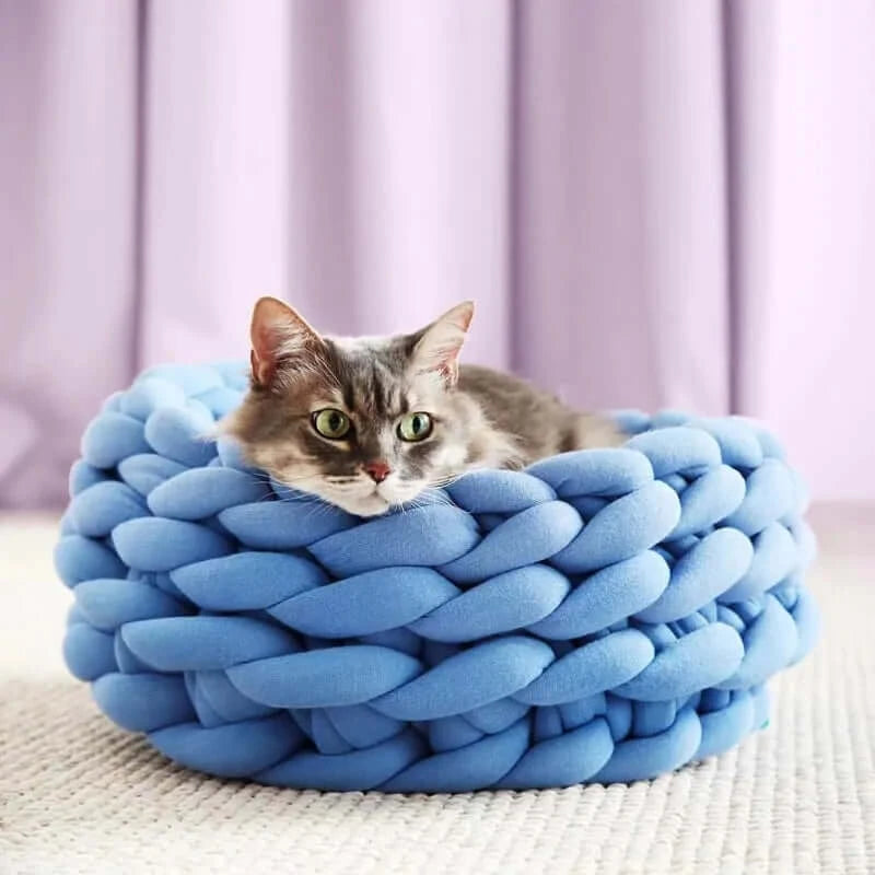 Woven Round Soft Pet Bed