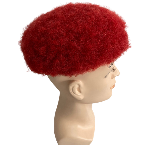 Men 6 inches Hairpiece 4mm Red Afro Toupee 8x10 Full Lace