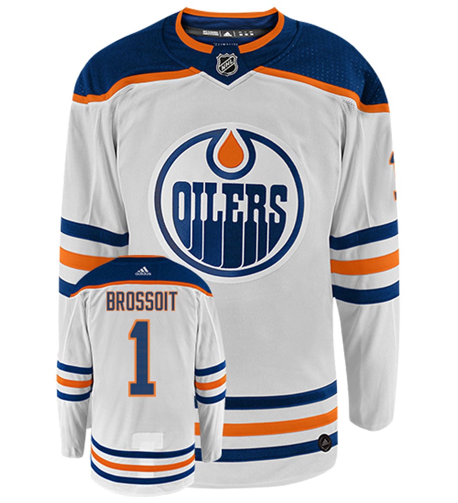 Laurent Brossoit Edmonton Oilers Adidas Authentic Away NHL Hockey Jersey