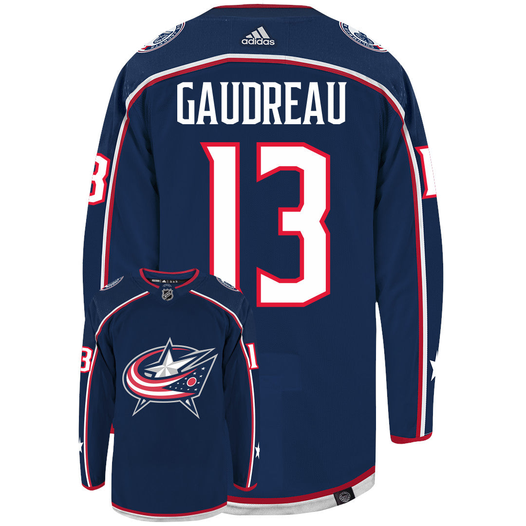Johnny Gaudreau Columbus Blue Jackets  Adidas Primegreen Authentic NHL Hockey Jersey