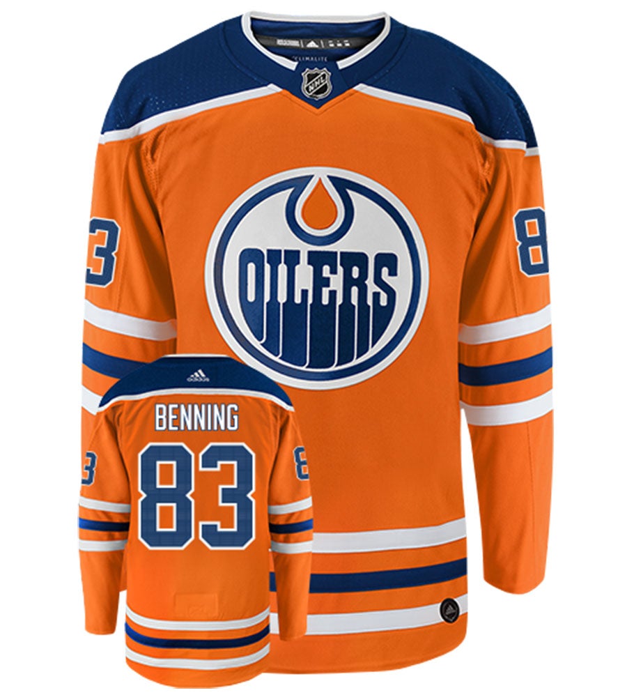 Matt Benning Edmonton Oilers Adidas Authentic Home NHL Hockey Jersey