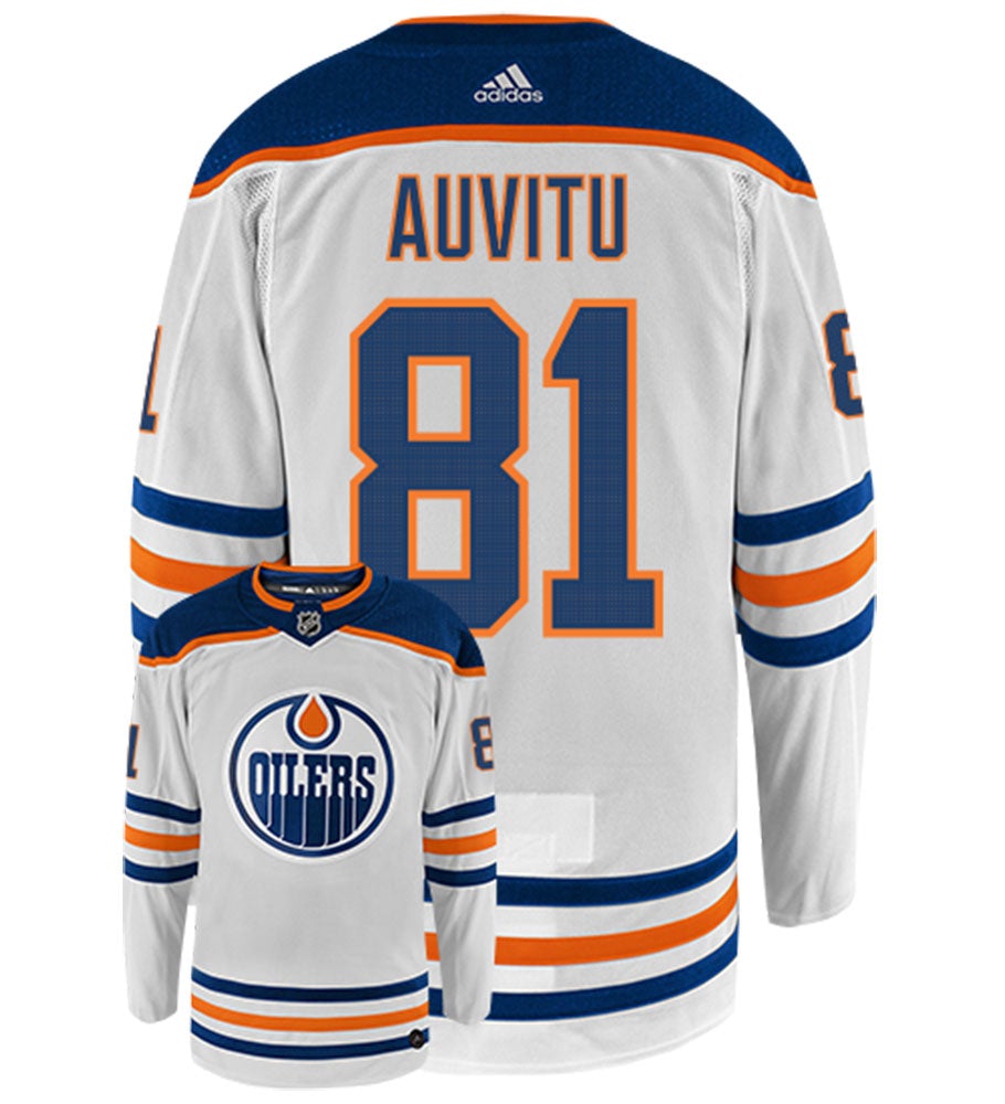 Yohann Auvitu Edmonton Oilers Adidas Authentic Away NHL Hockey Jersey