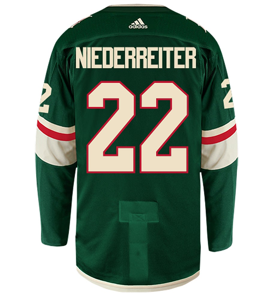 Nino Niederreiter Minnesota Wild Adidas Authentic Home NHL Hockey Jersey