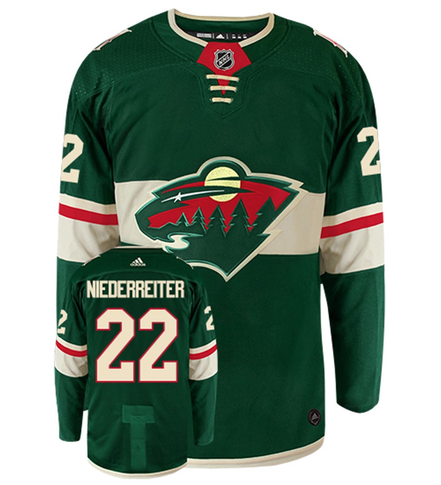 Nino Niederreiter Minnesota Wild Adidas Authentic Home NHL Hockey Jersey