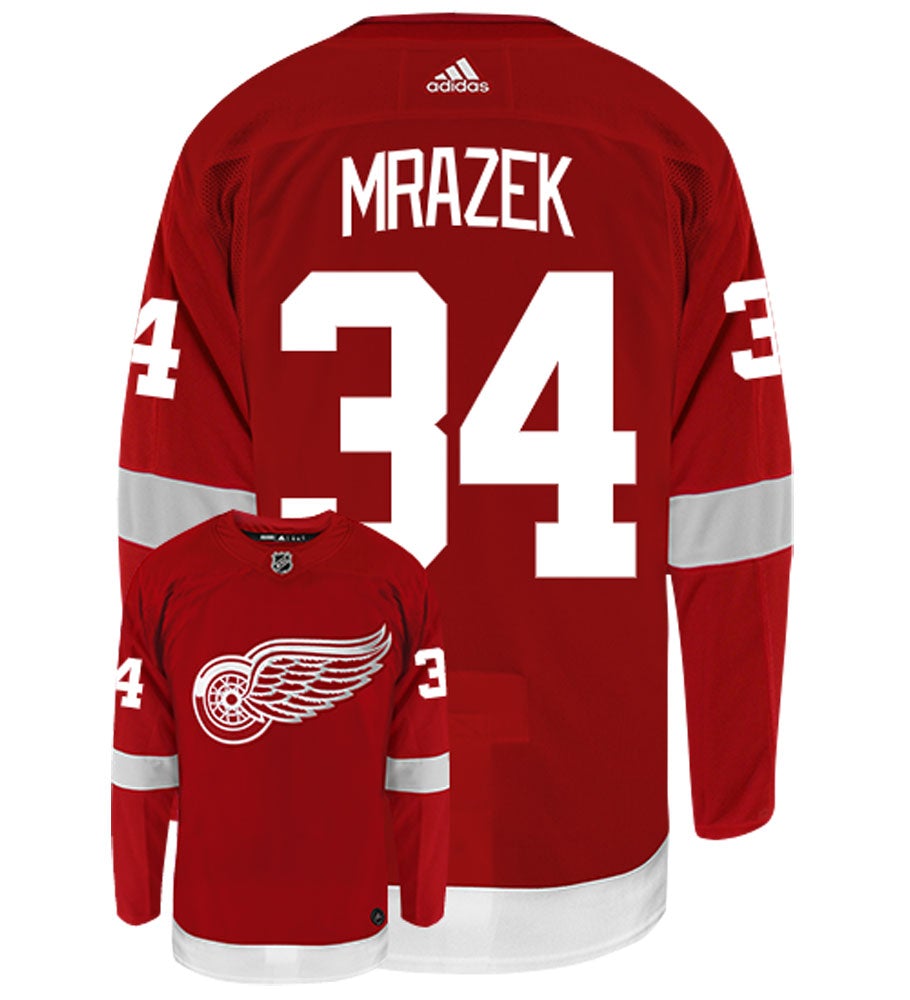 Petr Mrazek Detroit Red Wings Adidas Authentic Home NHL Hockey Jersey