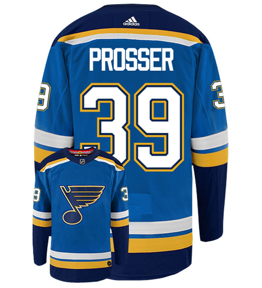 Nate Prosser St. Louis Blues Adidas Authentic Home NHL Hockey Jersey