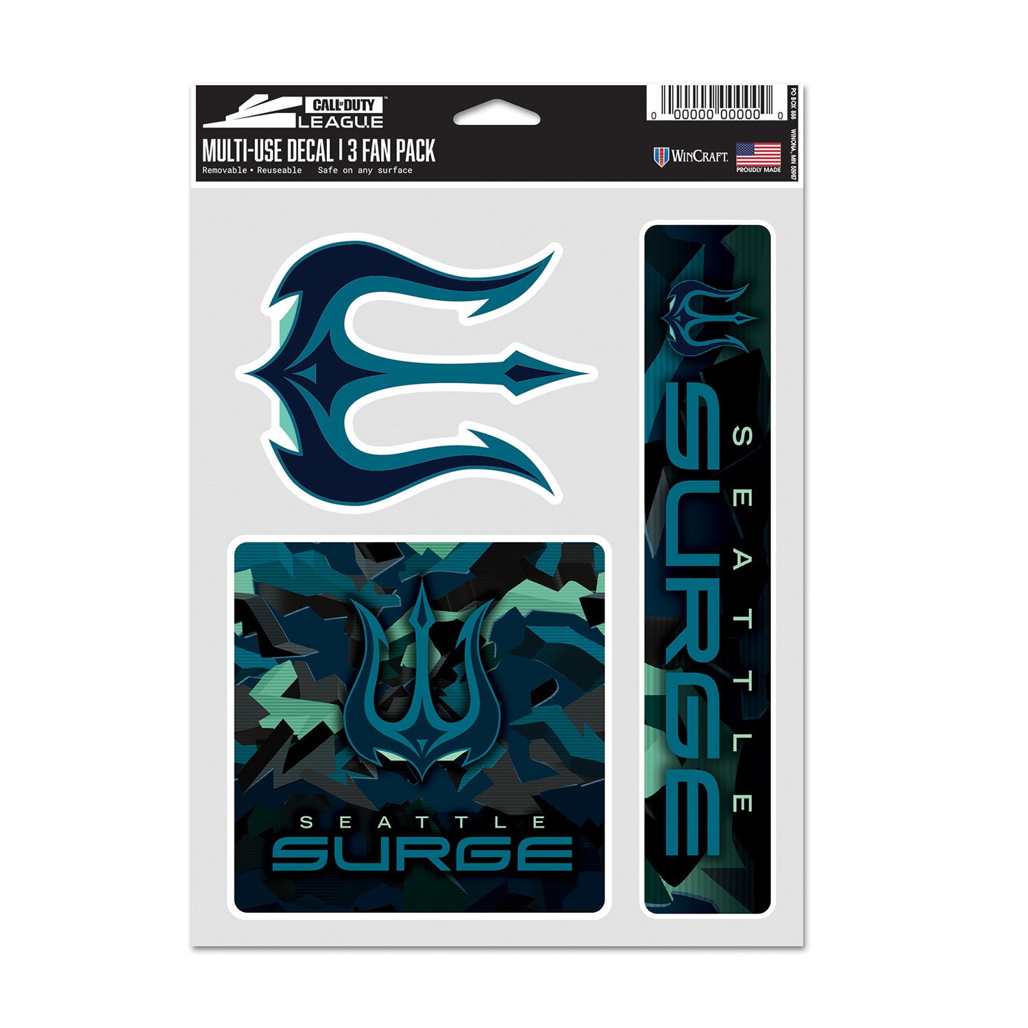 Seattle Surge Camo 3-Pack Decals