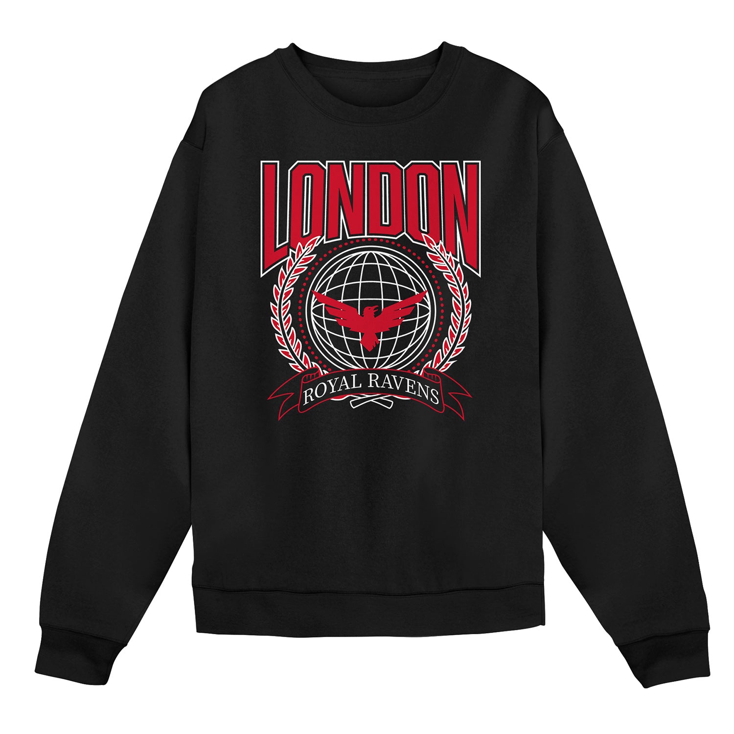 London Royal Ravens Crest Black Crewneck Sweatshirt